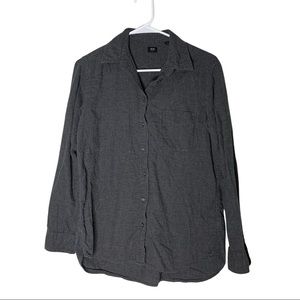 Uniqlo sz S gray flannel button down shirt